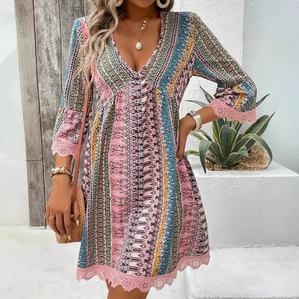 V-neck Casual Loose Dress