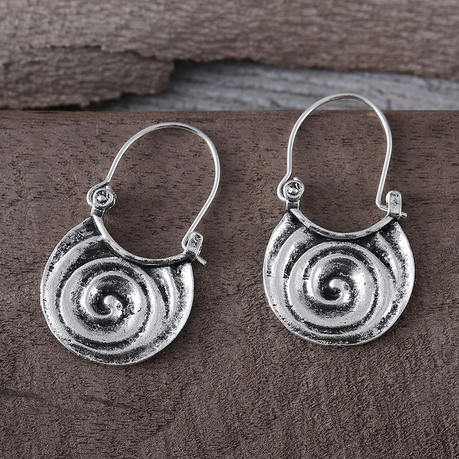 Geometric Gypsy Curved Metal Earrings