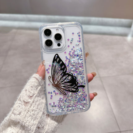 iPhone 13/14/15/16 Quicksand Butterfly Case