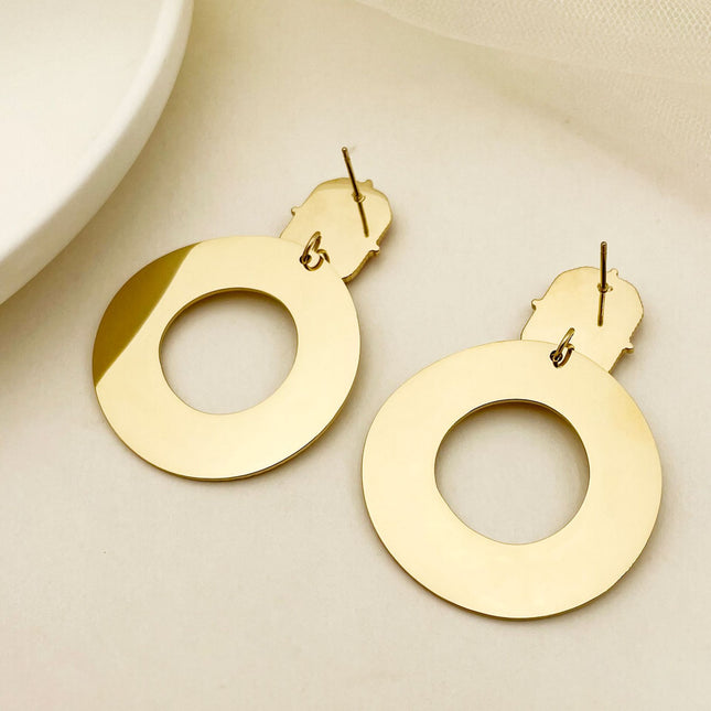 Temperament Wild Metal Circle Stainless Steel Eardrop