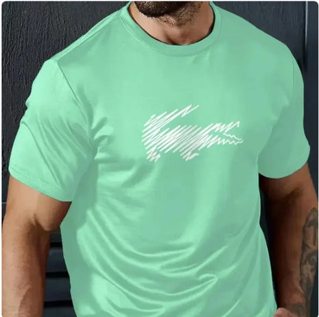 Camiseta Casual de Manga Corta con Estampado 3D
