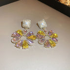 Purple Earring Silver Needle