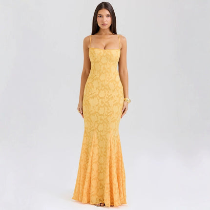 Elegant Waist Girdling Super Long Fishtail Dress