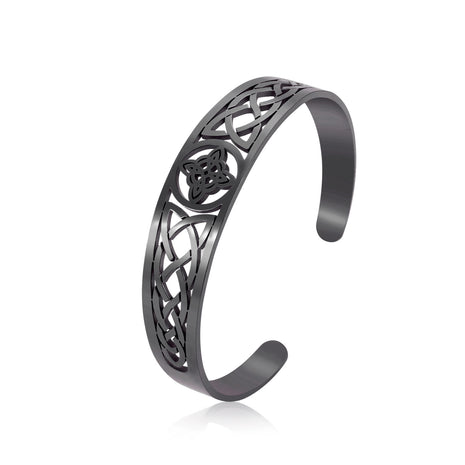 Pulsera de acero inoxidable hueca con nudo electrochapado
