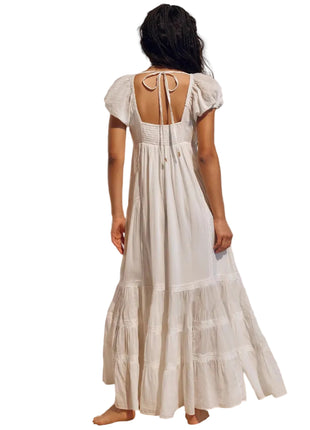 Women's lace-trimmed V-neck short-sleeve casual dress

Women's high-waist flared dress with ruffled sleeves

Off-white women's long dress with feminine lace trim

Lemon yellow V-neck dress with short ruffled sleeves

Rose red women's high-waist casual dress

Light brown lace-trimmed women's long dress

Women's solid-color flared dress styled for casual occasions