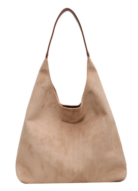 One-Shoulder Large Capacity Underarm Handbag | Women's Suede Shoulder Bag beige