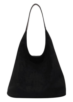 One-Shoulder Large Capacity Underarm Handbag | Women's Suede Shoulder Bag black