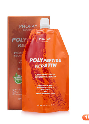Orange hair mask packaging with 'PHOFAY' branding on a white background
