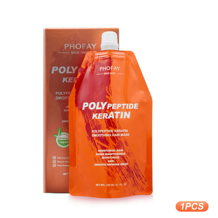 Orange hair mask packaging with 'PHOFAY' branding on a white background