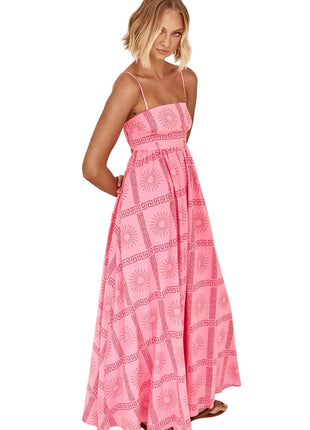 Versatile Pink Summer Dress with Open Back Design BLNDL
