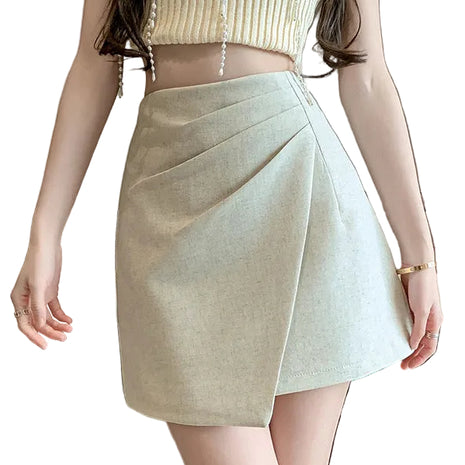 Versatile Women's Pleated A-Line Mini Skirt