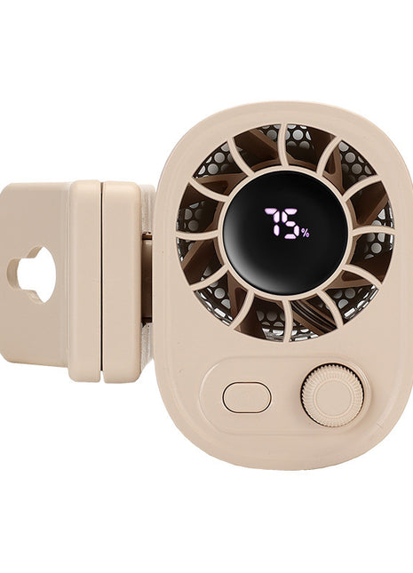 Portable Clip Fan | USB Rechargeable Hands-Free Cooling Fan with 5 Speeds apricot