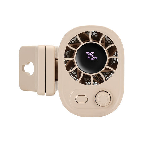 Portable Clip Fan | USB Rechargeable Hands-Free Cooling Fan with 5 Speeds apricot