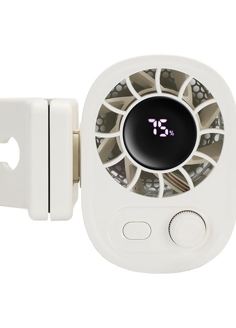 Portable Clip Fan | USB Rechargeable Hands-Free Cooling Fan with 5 Speeds white