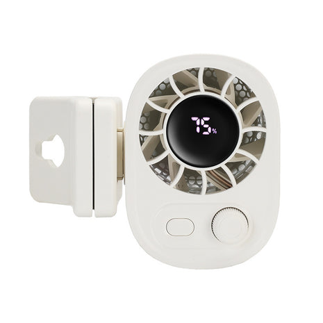 Portable Clip Fan | USB Rechargeable Hands-Free Cooling Fan with 5 Speeds white
