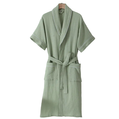 Soft Cotton Short Sleeve Bathrobe for Couples BLNDL