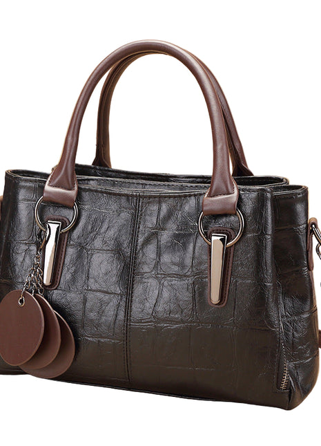 Retro Color Handbag | Women's Vintage PU Leather Shoulder Bag black