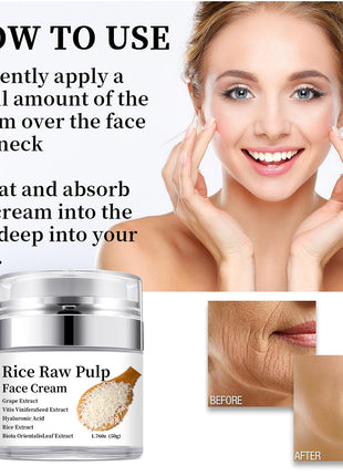 Crema Facial de Pulpa de Arroz sin Procesar | Hidratante Iluminadora y Antienvejecimiento