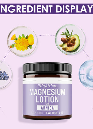 Crema de Mantequilla Corporal de Magnesio Nocturna | Hidratante Corporal Relajante de Magnesio y Árnica