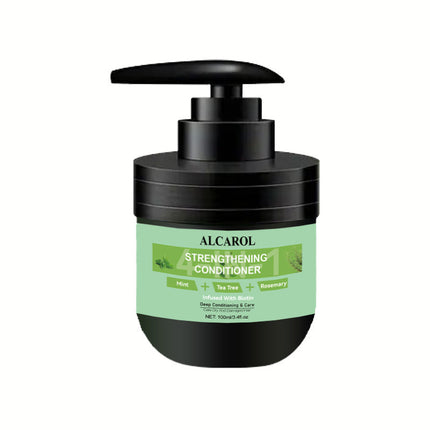 Alcarol Strengthening Conditioner bottle with pump on a white background