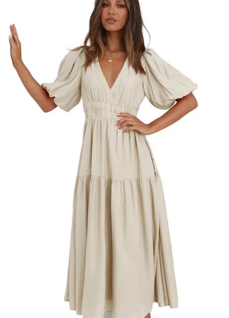 Apricot Casual Holiday Dress for Women