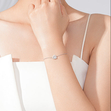 Woman wearing a delicate bracelet 
