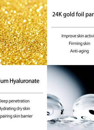 SEHUAR Sérum facial de oro de 24 quilates | Esencia facial hidratante y reafirmante con niacinamida