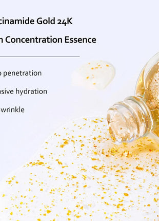SEHUAR Sérum facial de oro de 24 quilates | Esencia facial hidratante y reafirmante con niacinamida
