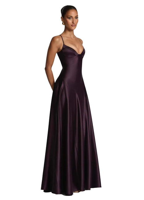 Women's Elegant Satin Strapless Evening Dress