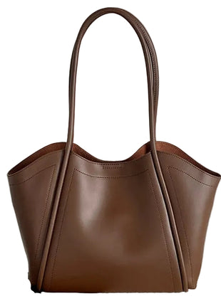Sentong Qin Genuine Leather Shoulder Cowhide Handbag – Premium Everyday Style with Genuine Leather Craftsmanship brown