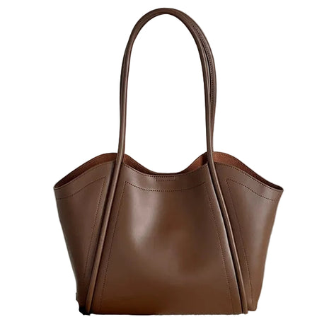 Sentong Qin Genuine Leather Shoulder Cowhide Handbag – Premium Everyday Style with Genuine Leather Craftsmanship brown