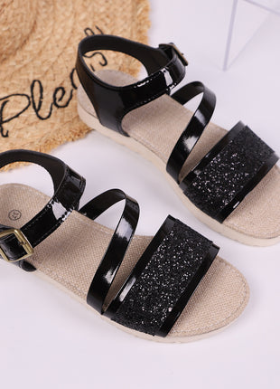 Sandalias de moda con hebilla y lentejuelas