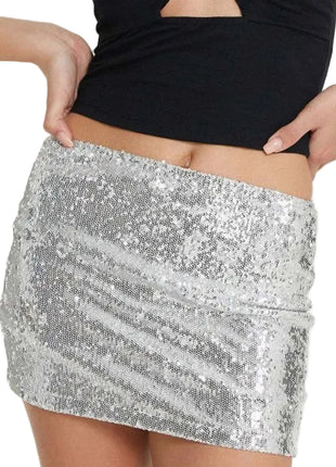 Sparkling Hip-Hugging Sequin Mini Skirt