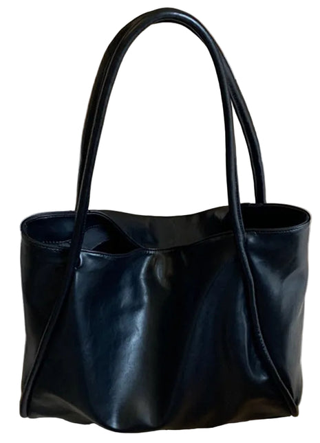 Simple Niche Large Capacity Handbag | Women's Minimalist PU Leather Shoulder Bag black