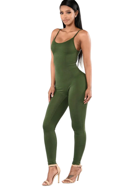 Fitted Sling Strap Jumpsuit for Casual and Active Wear