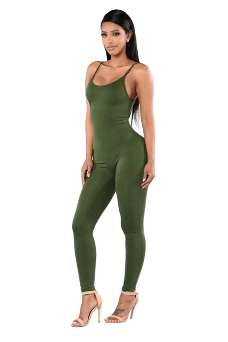 Fitted Sling Strap Jumpsuit for Casual and Active Wear
