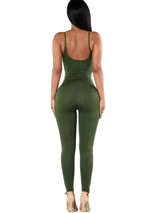 Women's Sleeveless Skinny One-Piece Athleisure Jumpsuit