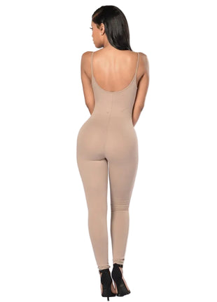 Women's Skinny Backless Sling Jumpsuit in Modern Stretch Fit khaki blndl