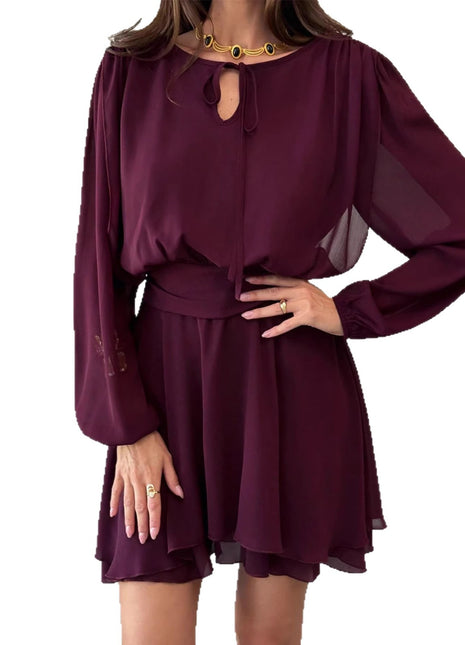 Slimming Figure-Hugging Draped A-Line Dress – Elegant & Flattering Style