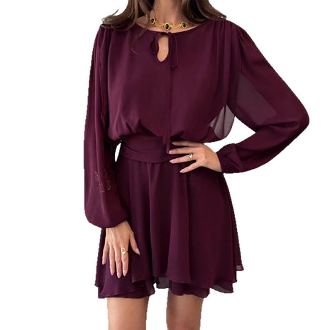 Slimming Figure-Hugging Draped A-Line Dress – Elegant & Flattering Style