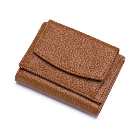 Small Korean-inspired leather wallet available in multiple colors with minimalist design.