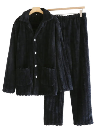 Cozy Women's Flannel Fleece Pyjama Set Black BLNDL