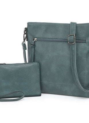 Soft Leather Bag & Wallet Suit – Coordinated Style for Everyday Elegance white turquoise 