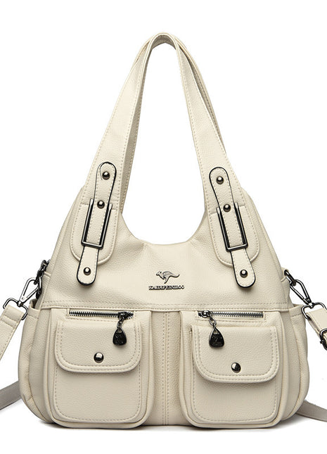 Solid Color Heart-Shaped Crossbody Handbag | Women's PU Leather Shoulder Bag white
