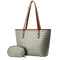 Spacious PU tote handbag with interior pockets