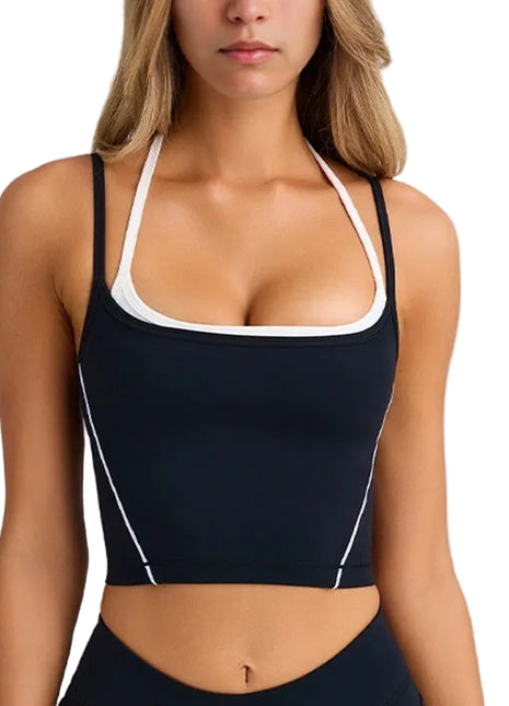 Women's Spaghetti Strap Sports Bra and Shorts Set