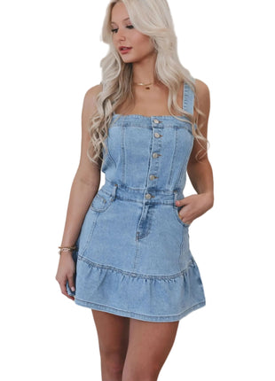 Women's Suspender Denim Midi Dress
Light Blue Cotton Denim Midi Dress
Sleeveless Denim Dress for Women
Casual Suspender Denim Summer Dress
Versatile Light Blue Denim Midi Dress