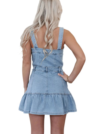 Women's Suspender Denim Midi Dress
Light Blue Cotton Denim Midi Dress
Sleeveless Denim Dress for Women
Casual Suspender Denim Summer Dress
Versatile Light Blue Denim Midi Dress
