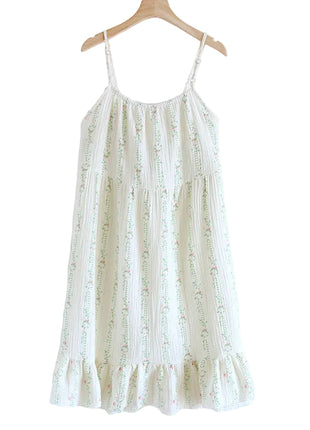 Breathable Summer Cotton Floral Nightdress