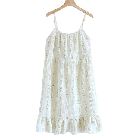 Breathable Summer Cotton Floral Nightdress